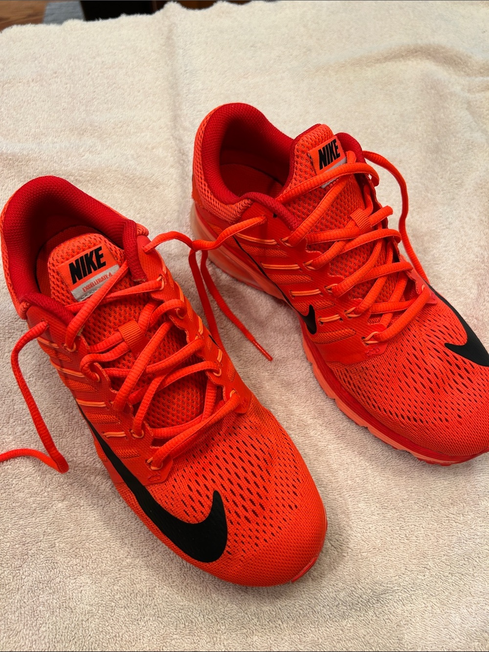 Nike Kids Orange Athletic Sneakers with Black Swoosh